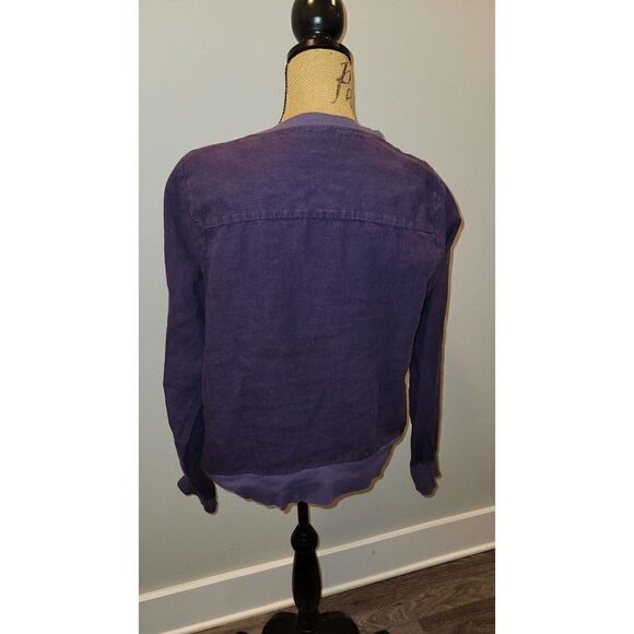Pete & Greta Johnny Was Snap Front Pima Cotton Top Jacket Purple L Bohemian - Picture 5 of 9